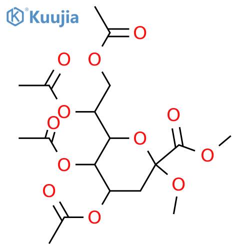 3-Deoxy-manno-oct-2-ulosonic acid; α-D-Pyranose-form, Me glycoside, 4,5,7,8-tetra-Ac, Me ester structure