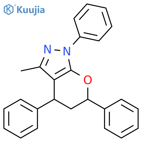 Pyrano[2,3-c]pyrazole, 1,4,5,6-tetrahydro-3-methyl-1,4,6-triphenyl- structure
