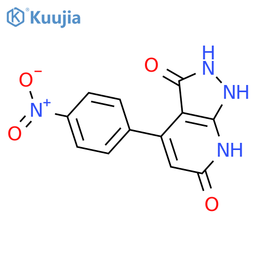 1H-Pyrazolo[3,4-b]pyridine-3,6(2H,7H)-dione, 4-(4-nitrophenyl)- structure