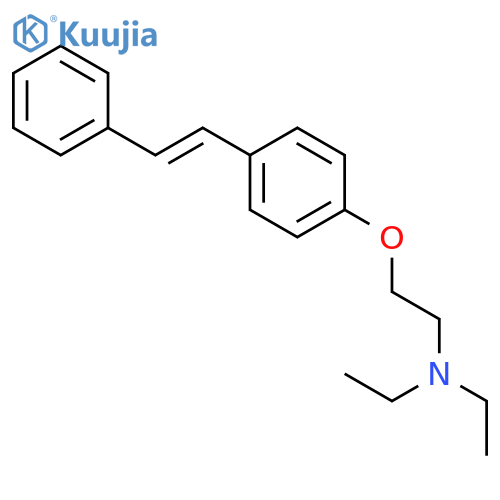 N,N-diethyl-2-{4-[(E)-2-phenylethenyl]phenoxy}ethanamine structure