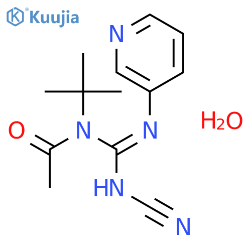 Acetamide,N-[(cyanoamino)(3-pyridinylimino)methyl]-N-(1,1-dimethylethyl)-, hydrate (1:1) structure