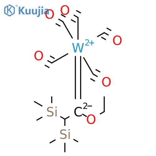 Tungsten,pentacarbonyl[1-ethoxy-2,2-bis(trimethylsilyl)ethylidene]-, (OC-6-21)- (9CI) structure