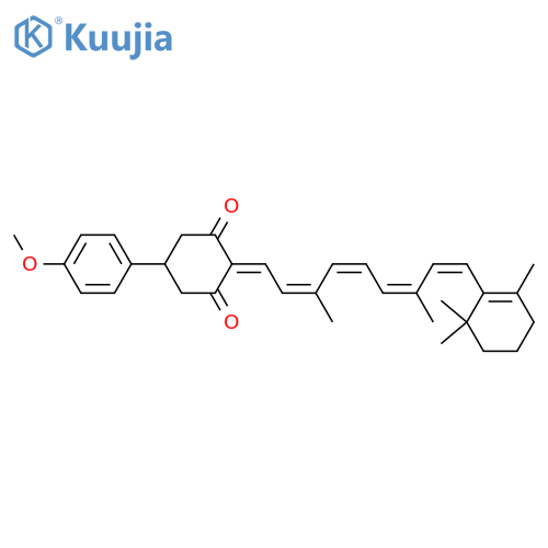 1,3-Cyclohexanedione,2-[3,7-dimethyl-9-(2,6,6-trimethyl-1-cyclohexen-1-yl)-2,4,6,8-nonatetraenylidene]-5-(4-methoxyphenyl)-,(all-E)- (9CI) structure