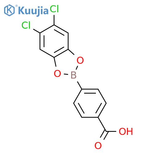 4-(5,6-dichloro-1,3,2-benzodioxaborol-2-yl)benzoic acid structure