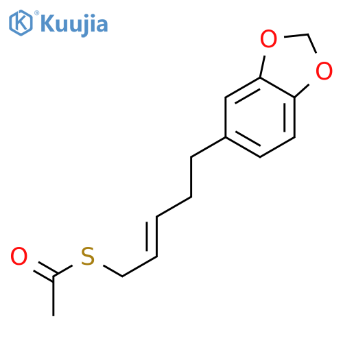 ETHANETHIOIC ACID, S-[(2E)-5-(1,3-BENZODIOXOL-5-YL)-2-PENTENYL] ESTER structure