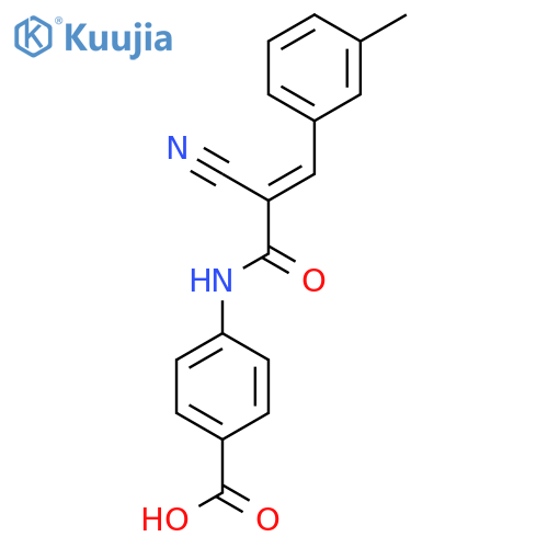 4-[2-Cyano-3-(3-methylphenyl)prop-2-enamido]benzoic acid structure