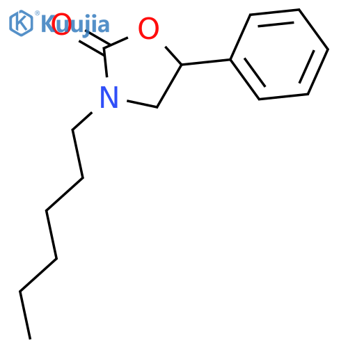 2-OXAZOLIDINONE, 3-HEXYL-5-PHENYL- structure