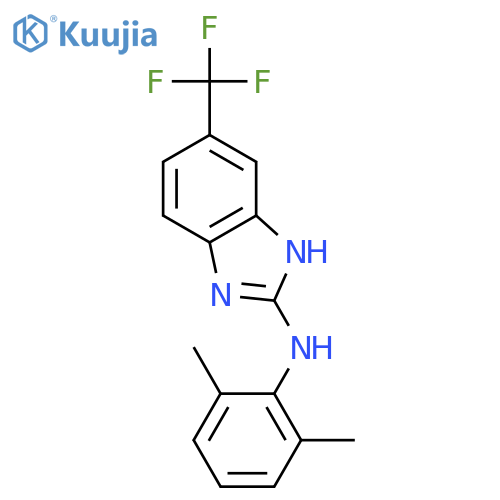 1H-BENZIMIDAZOL-2-AMINE, N-(2,6-DIMETHYLPHENYL)-5-(TRIFLUOROMETHYL)- structure
