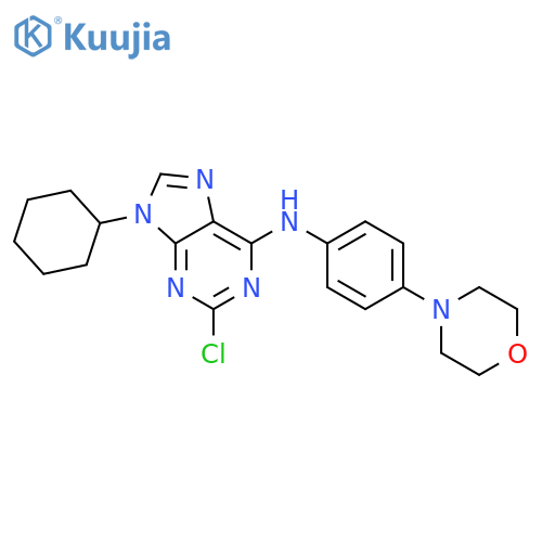 2-Chloro-9-cyclohexyl-N-4-(4-morpholinyl)phenyl-9H-purin-6-amine structure