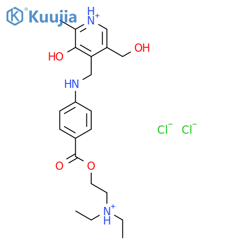 4-{[(4-{[2-(diethylammonio)ethoxy]carbonyl}phenyl)amino]methyl}-3-hydroxy-5-(hydroxymethyl)-2-methylpyridinium dichloride structure