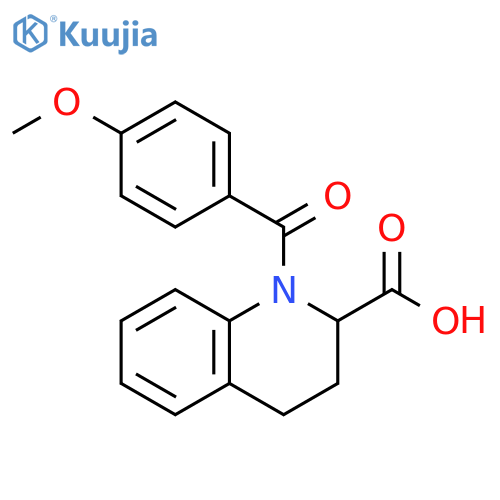 2-Quinolinecarboxylic acid, 1,2,3,4-tetrahydro-1-(4-methoxybenzoyl)- structure