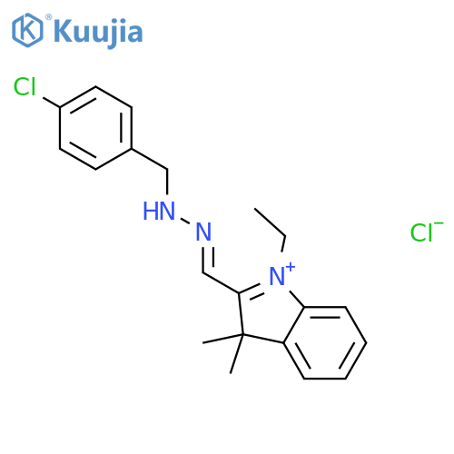3H-Indolium,2-[[2-(4-chlorophenyl)-2-methylhydrazinylidene]methyl]-1-ethyl-3,3-dimethyl-,chloride (1:1) structure