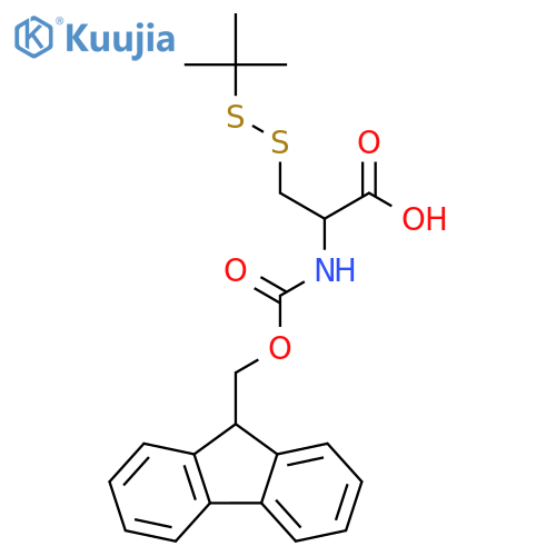 N-(((9H-Fluoren-9-yl)methoxy)carbonyl)-S-(tert-butylthio)-L-cysteine structure