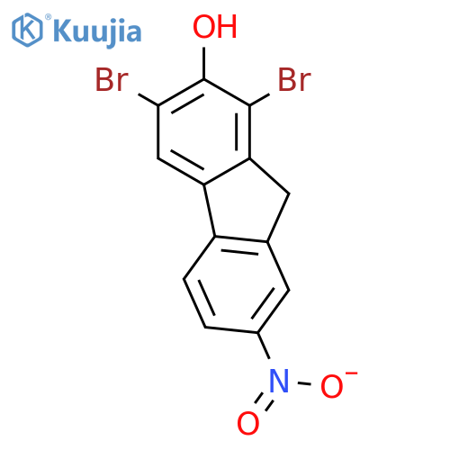 1,3-dibromo-7-nitro-9H-fluoren-2-ol structure