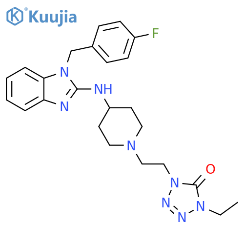 5H-Tetrazol-5-one,1-ethyl-4-[2-[4-[[1-[(4-fluorophenyl)methyl]-1H-benzimidazol-2-yl]amino]-1-piperidinyl]ethyl]-1,4-dihydro- structure