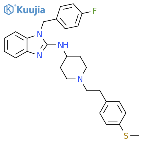 1H-Benzimidazol-2-amine,1-[(4-fluorophenyl)methyl]-N-[1-[2-[4-(methylthio)phenyl]ethyl]-4-piperidinyl]- structure