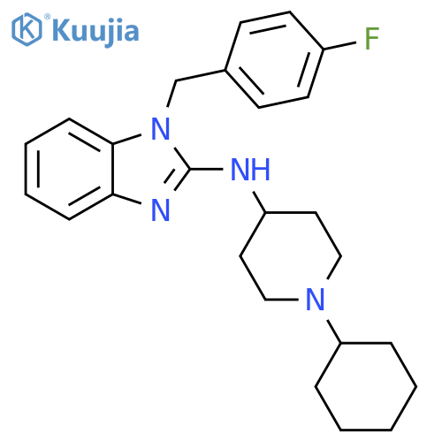 1H-Benzimidazol-2-amine,N-(1-cyclohexyl-4-piperidinyl)-1-[(4-fluorophenyl)methyl]- structure