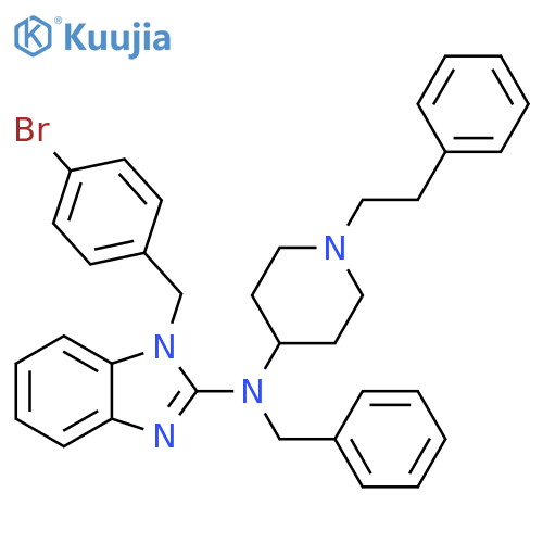 1H-Benzimidazol-2-amine,1-[(4-bromophenyl)methyl]-N-[1-(2-phenylethyl)-4-piperidinyl]-N-(phenylmethyl)- structure