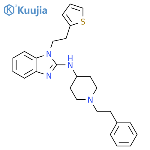 1H-Benzimidazol-2-amine,N-[1-(2-phenylethyl)-4-piperidinyl]-1-[2-(2-thienyl)ethyl]- structure