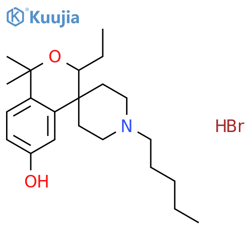 3-ethyl-1,1-dimethyl-1'-pentyl-1H-spiro[isochromene-4,4'-piperidin]-6-ol hydrobromide structure