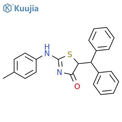4(5H)-Thiazolone, 5-(diphenylmethyl)-2-[(4-methylphenyl)amino]- structure