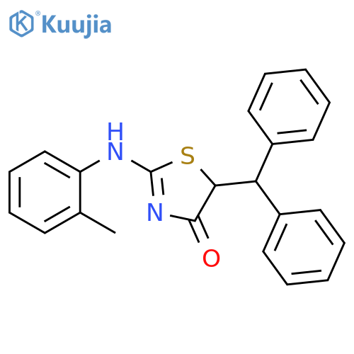 4(5H)-Thiazolone, 5-(diphenylmethyl)-2-[(2-methylphenyl)amino]- structure