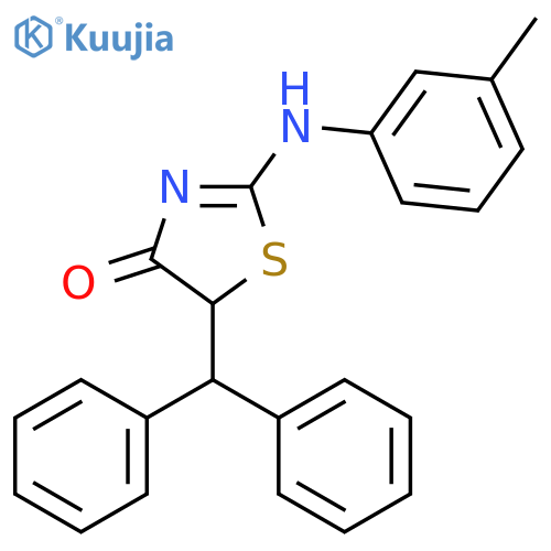4(5H)-Thiazolone, 5-(diphenylmethyl)-2-[(3-methylphenyl)amino]- structure
