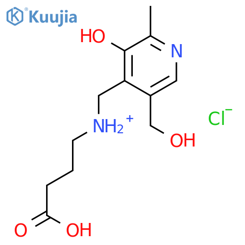 3-carboxy-N-{[3-hydroxy-5-(hydroxymethyl)-2-methylpyridin-4-yl]methyl}propan-1-aminium chloride structure
