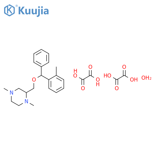 1,4-dimethyl-2-[[(2-methylphenyl)-phenylmethoxy]methyl]piperazine;oxalic Acid;hydrate structure