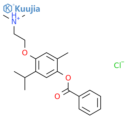 2-[4-(benzoyloxy)-5-methyl-2-(propan-2-yl)phenoxy]-N,N-dimethylethanaminium chloride structure