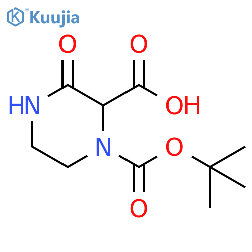 1-(tert-butoxy)carbonyl-3-oxopiperazine-2-carboxylic acid structure