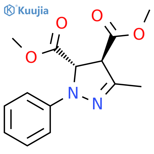 1H-Pyrazole-4,5-dicarboxylic acid, 4,5-dihydro-3-methyl-1-phenyl-, dimethyl ester, trans- (9CI) structure