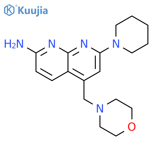 1,8-NAPHTHYRIDIN-2-AMINE, 5-(4-MORPHOLINYLMETHYL)-7-(1-PIPERIDINYL)- structure