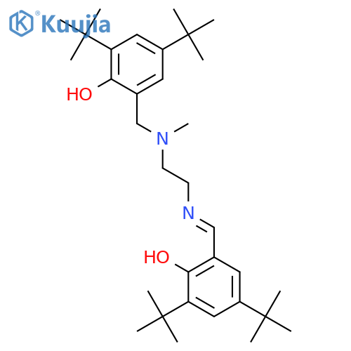 Phenol, 2-[[[2-[[[3,5-bis(1,1-dimethylethyl)-2-hydroxyphenyl]methylene]amino]ethyl]methylamino]methyl]-4,6-bis(1,1-dimethylethyl)- structure