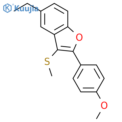 Benzofuran, 5-ethyl-2-(4-methoxyphenyl)-3-(methylthio)- structure