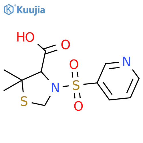 (R)-5,5-Dimethyl-3-(pyridin-3-ylsulfonyl)-thiazolidine-4-carboxylic acid structure