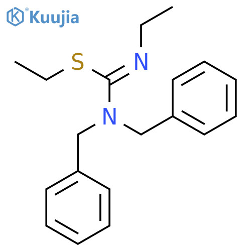 Carbamimidothioic acid, N'-ethyl-N,N-bis(phenylmethyl)-, ethyl ester structure