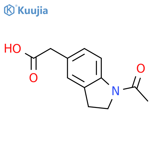 2-(1-acetyl-2,3-dihydro-1H-indol-5-yl)acetic acid structure