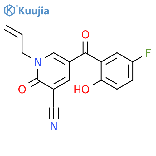 5-(5-Fluoro-2-hydroxybenzoyl)-2-oxo-1-(prop-2-en-1-yl)-1,2-dihydropyridine-3-carbonitrile structure