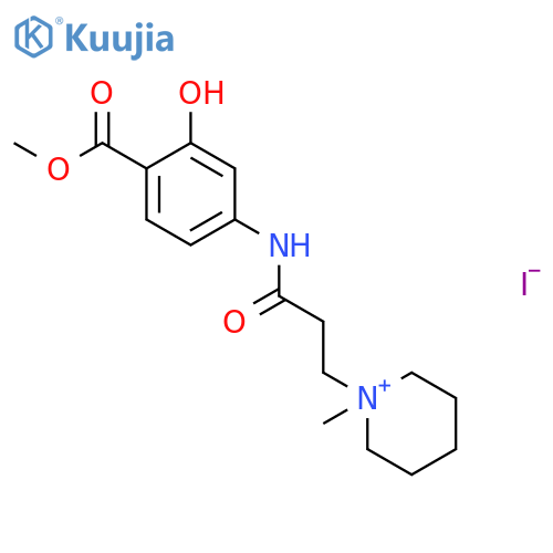 Piperidinium,1-[3-[[3-hydroxy-4-(methoxycarbonyl)phenyl]amino]-3-oxopropyl]-1-methyl-,iodide (1:1) structure