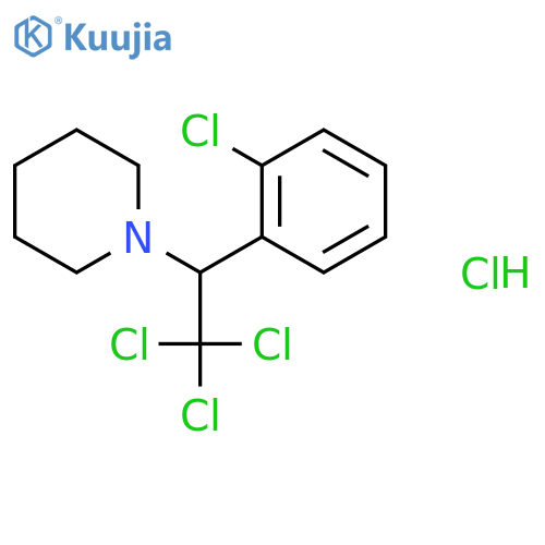 1-[2,2,2-trichloro-1-(2-chlorophenyl)ethyl]piperidine;hydrochloride structure