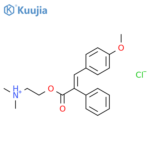 2-{[(2E)-3-(4-methoxyphenyl)-2-phenylprop-2-enoyl]oxy}-N,N-dimethylethanaminium chloride structure