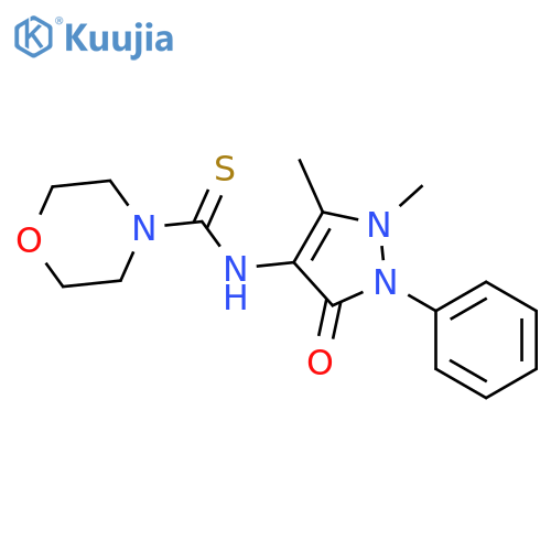 N-(1,5-dimethyl-3-oxo-2-phenyl-2,3-dihydro-1H-pyrazol-4-yl)morpholine-4-carbothioamide structure