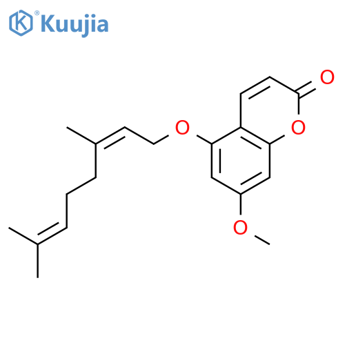 2H-1-Benzopyran-2-one,5-[[(2E)-3,7-dimethyl-2,6-octadien-1-yl]oxy]-7-methoxy- structure