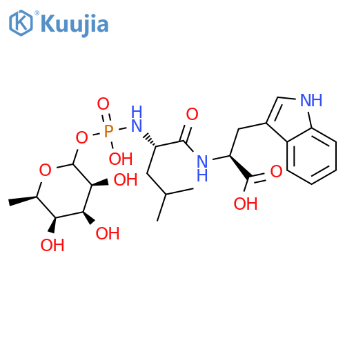 L-Tryptophan, N-[[(6-deoxytalosyl)oxy]hydroxyphosphinyl]-L-leucyl- (9CI) structure