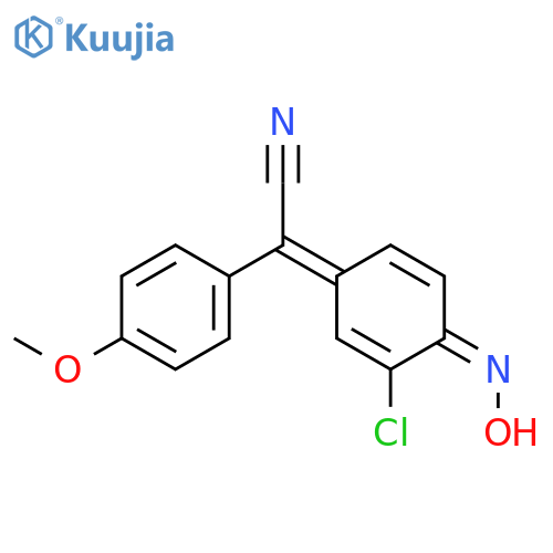 (2Z)-[(4E)-3-chloro-4-(hydroxyimino)cyclohexa-2,5-dien-1-ylidene](4-methoxyphenyl)ethanenitrile structure