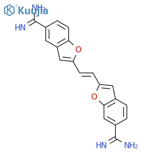 2-[(E)-2-(6-carbamimidoyl-1-benzofuran-2-yl)ethenyl]-1-benzofuran-5-carboximidamide structure