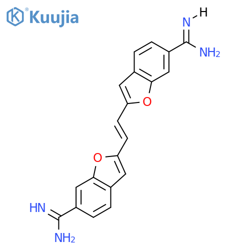 2,2'-(E)-ethene-1,2-diylbis(1-benzofuran-6-carboximidamide) structure