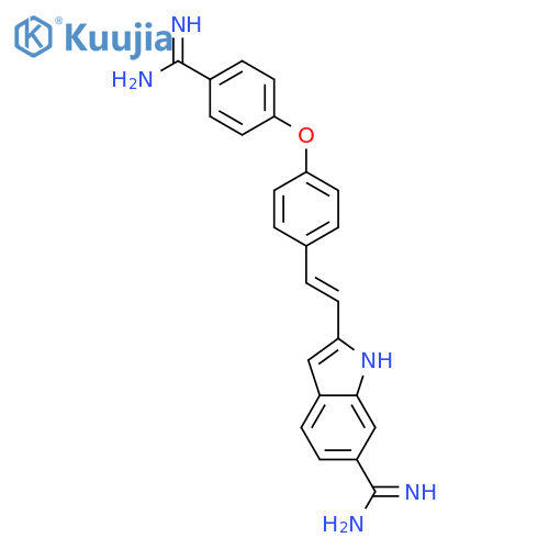 2-{(E)-2-[4-(4-carbamimidoylphenoxy)phenyl]ethenyl}-1H-indole-6-carboximidamide structure
