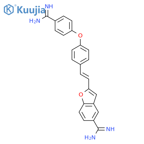 2-{(E)-2-[4-(4-carbamimidoylphenoxy)phenyl]ethenyl}-1-benzofuran-5-carboximidamide structure